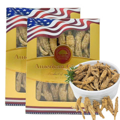 DABC OAK LAND Wisconsin American ginseng slices bottle closeup for easy dosing.