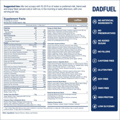 DADFUEL shake in glass during morning routine for quick, satisfying nutrition.