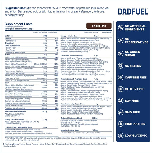 DADFUEL shake in glass showing smooth texture for easy sipping
