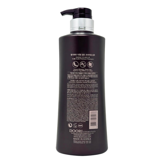 Daeng Gi Meo Ri Ki Gold Premium Shampoo packaging visual highlighting gentle herbal scent