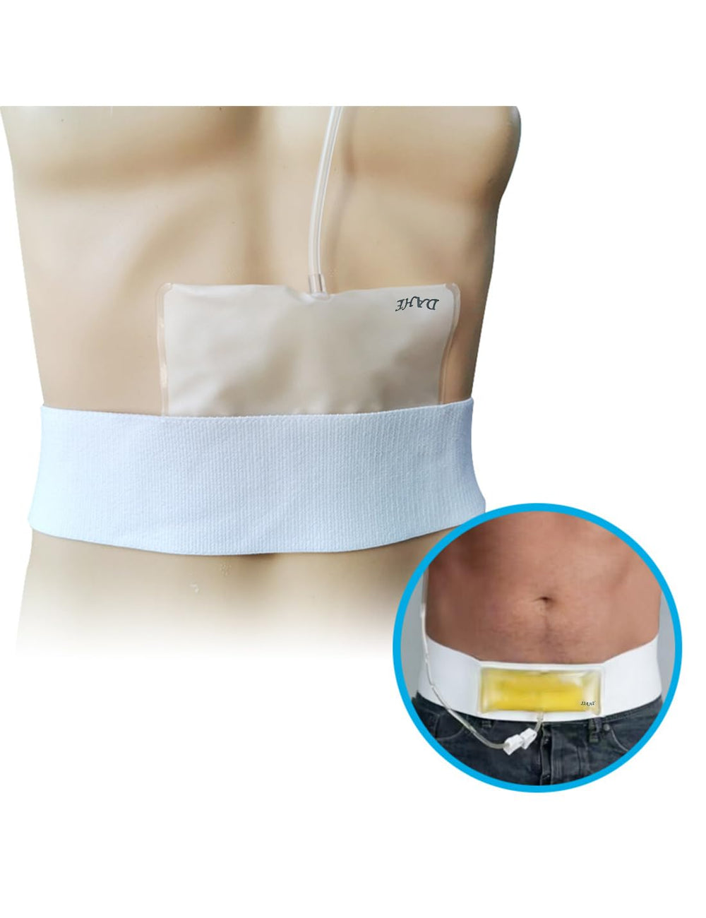 DAHE urine test belt with bag for discreet professional sample transport.