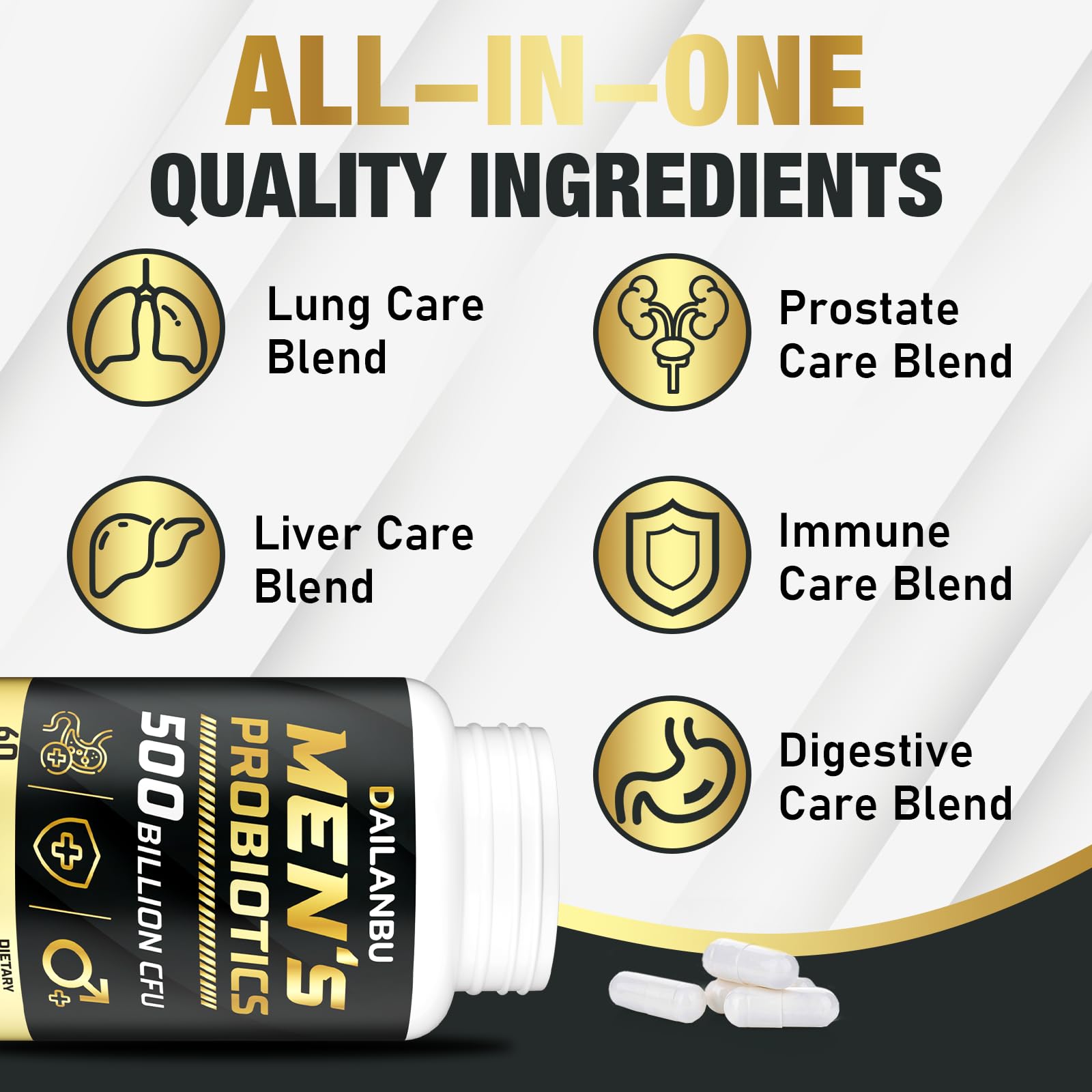 Dailanbu digestive health capsules with packaging and branding