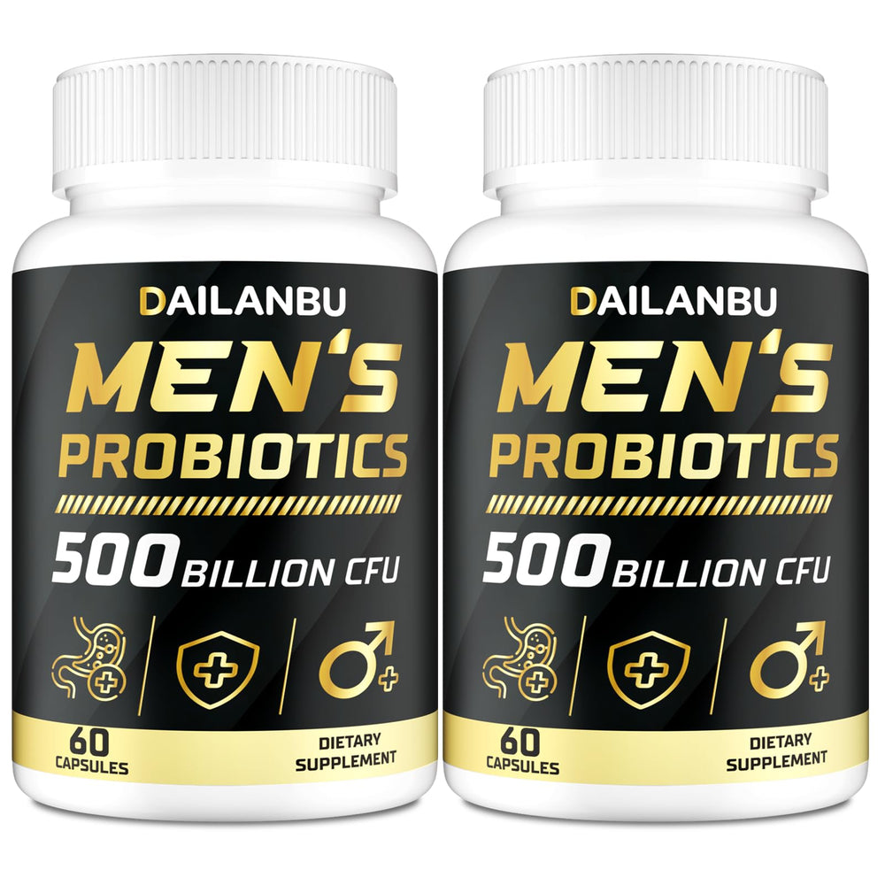 Dailanbu Probiotics for Men bottle showing 500B CFU label for digestive support