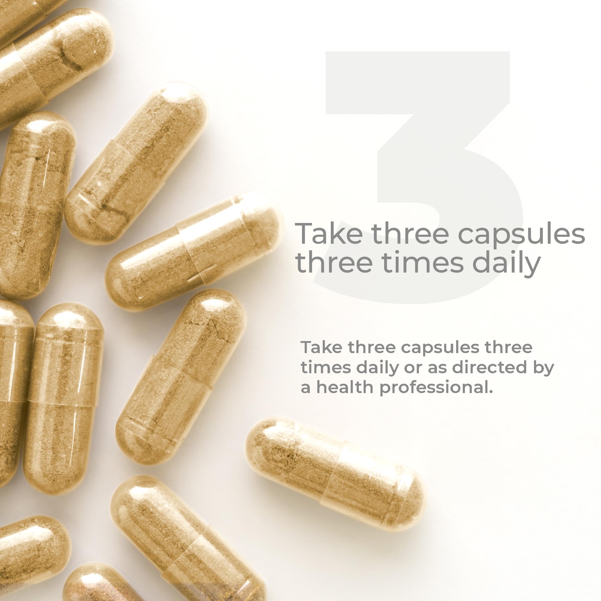 Three capsules daily as part of a routine