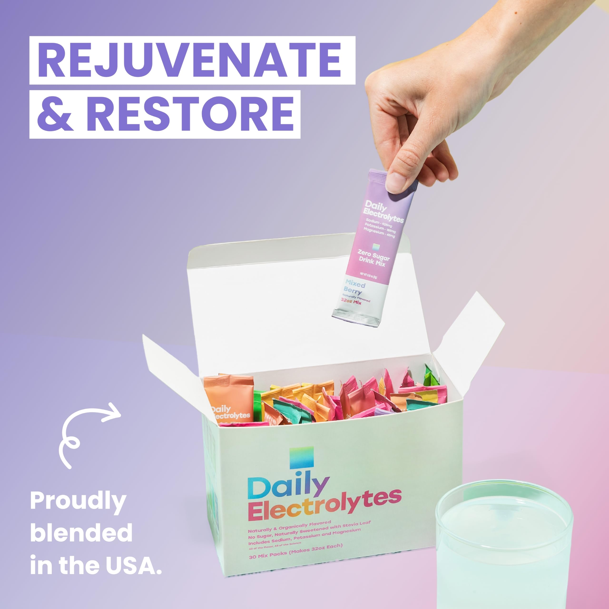 Daily Electrolytes citrus orange packet for citrusy hydration.