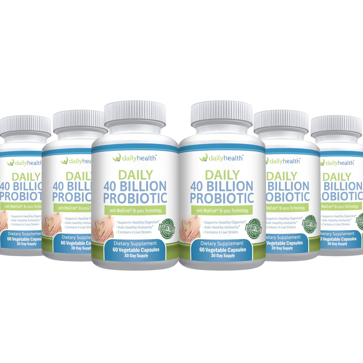 Daily Health Daily Probiotic 40B CFU bottle pour promotes daily wellness