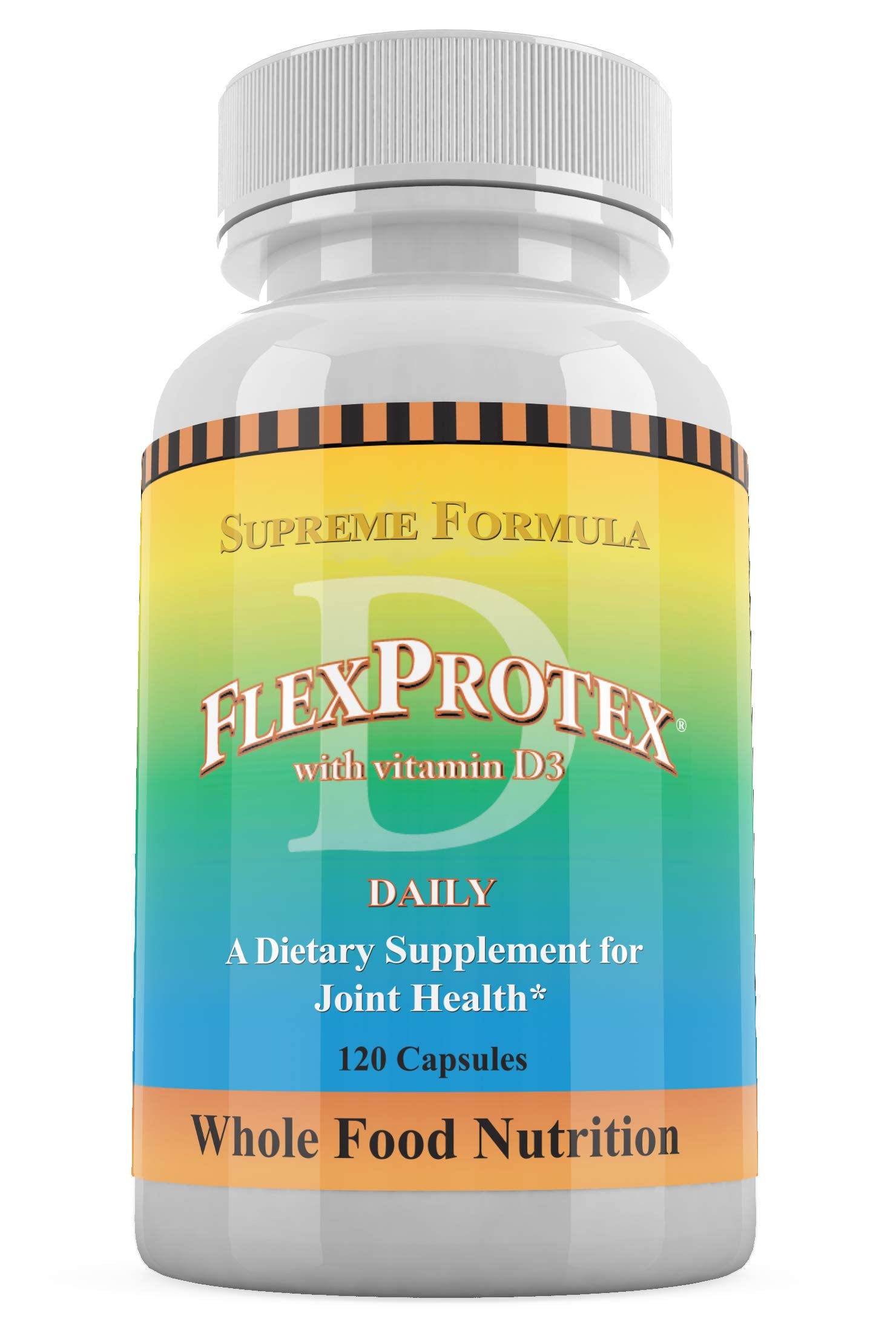 Daily Health FlexProtex D ingredients visual lists natural components and nutrients