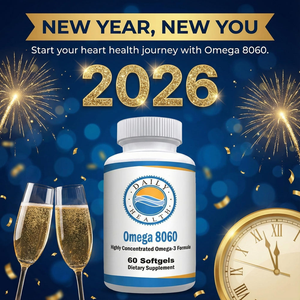 Daily Health Omega 8060 label close-up showing purity and ingredients
