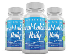 Daily Health Pure Okinawa Coral Calcium bottle front showing minerals for daily wellness.