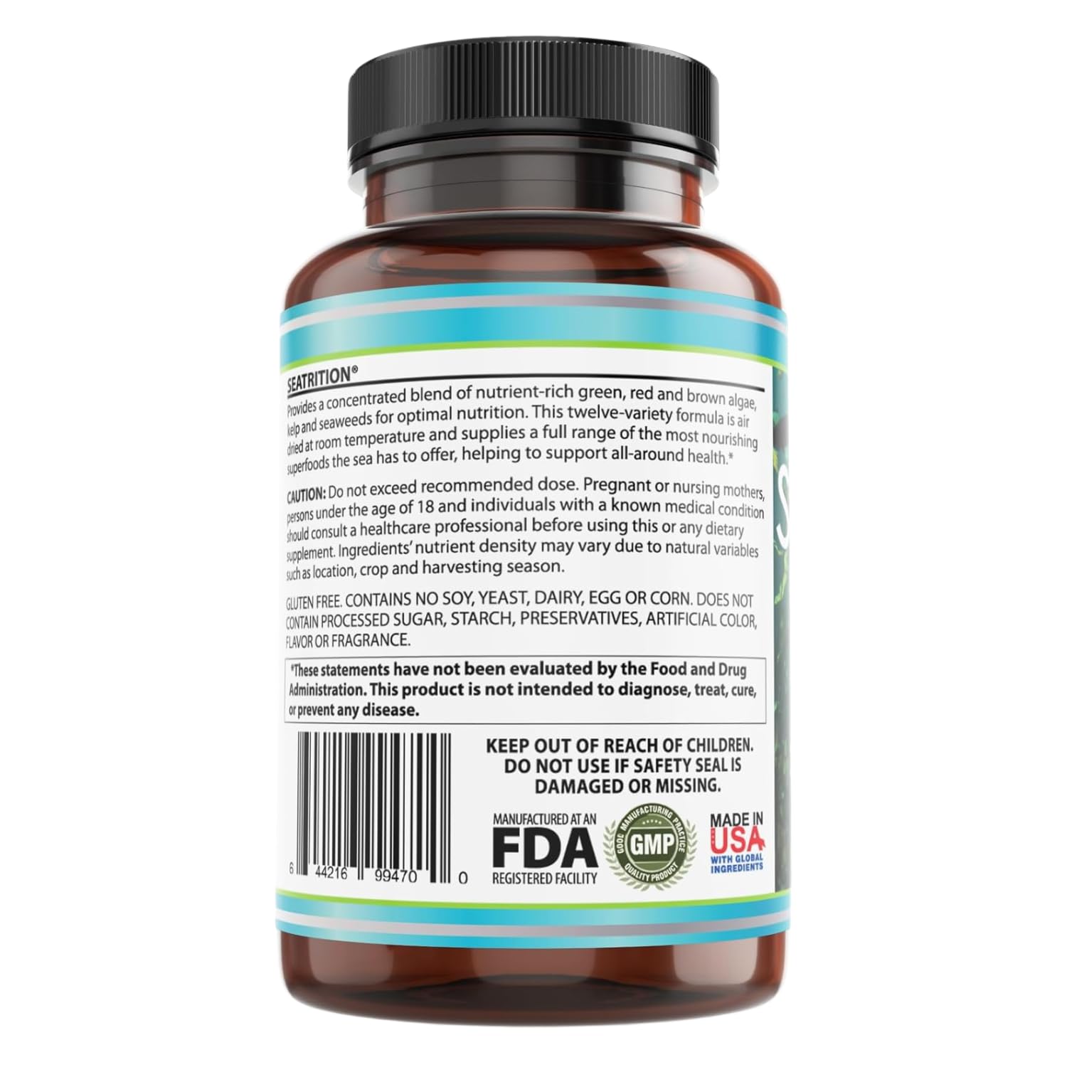 Daily Health Seatrition U.S. lab production badge signals quality.