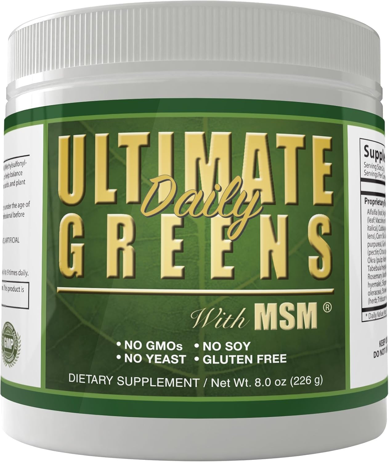 MSM-rich blend in Daily Greens supporting protein and mineral delivery