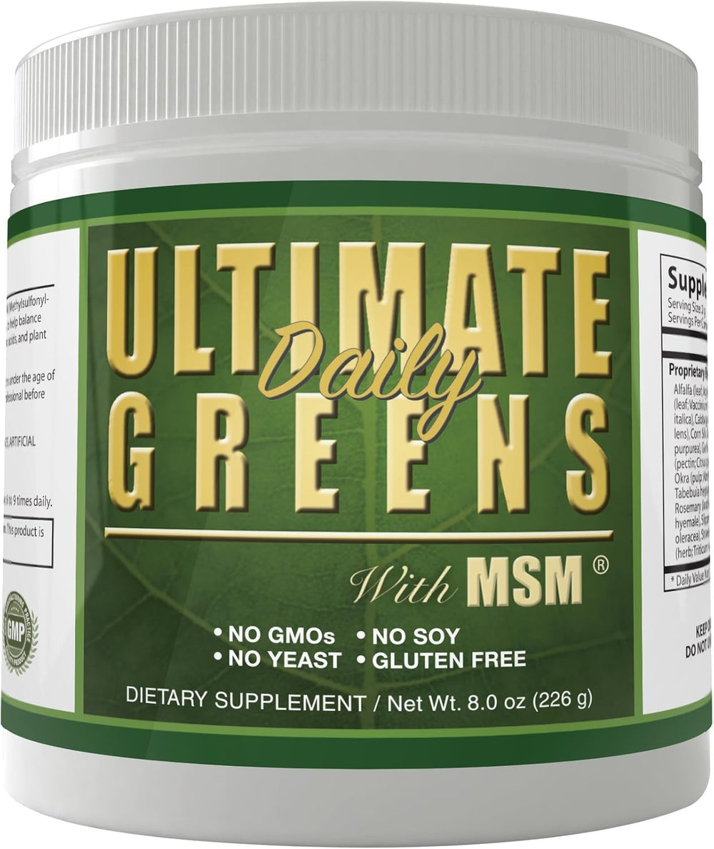 MSM-rich blend in Daily Greens supporting protein and mineral delivery