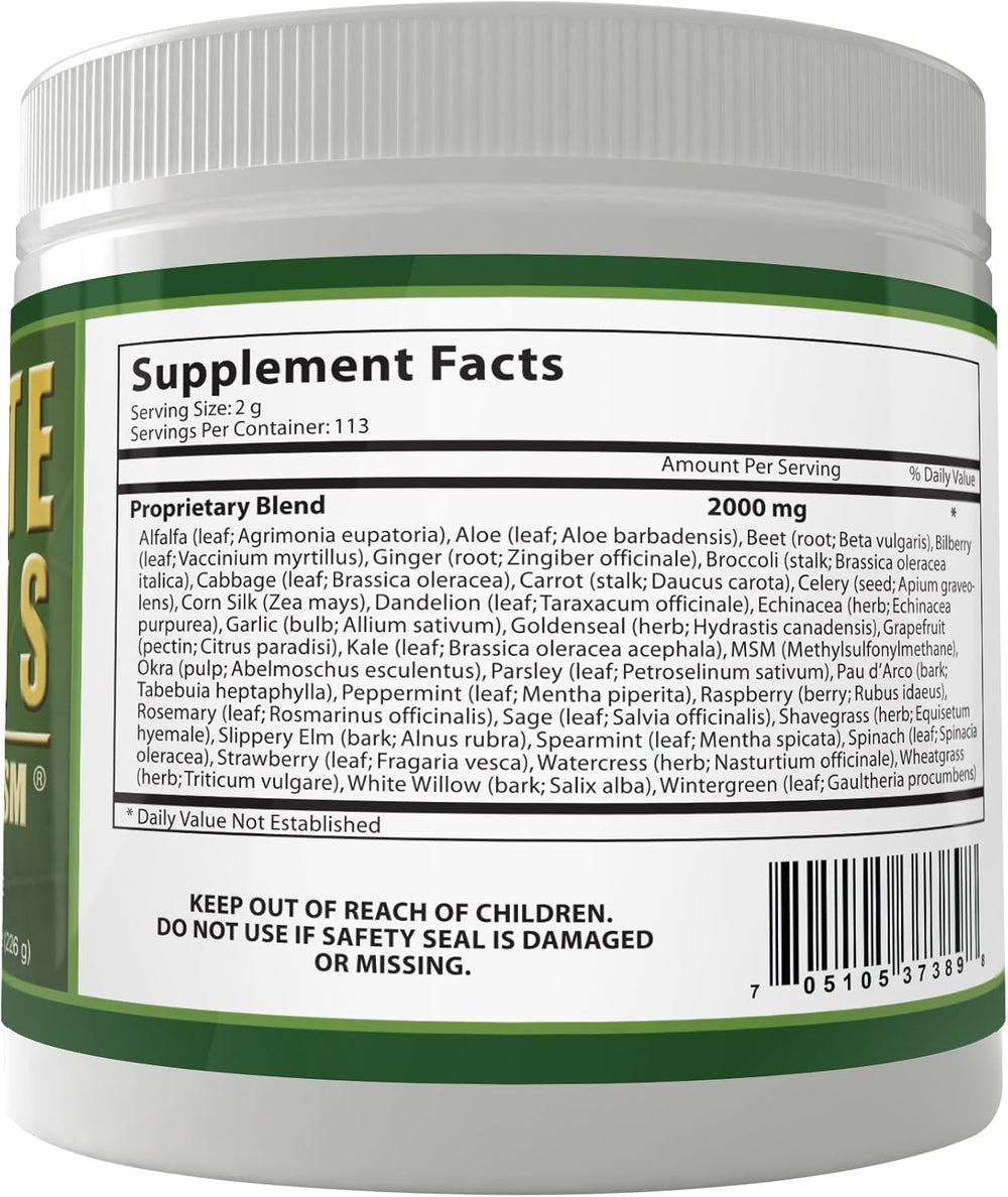Vegan-friendly and gluten-free Daily Greens formula for plant-based routines