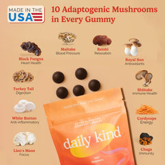 Daily Kind raspberry gummies close-up with fruity aroma and soft chew.