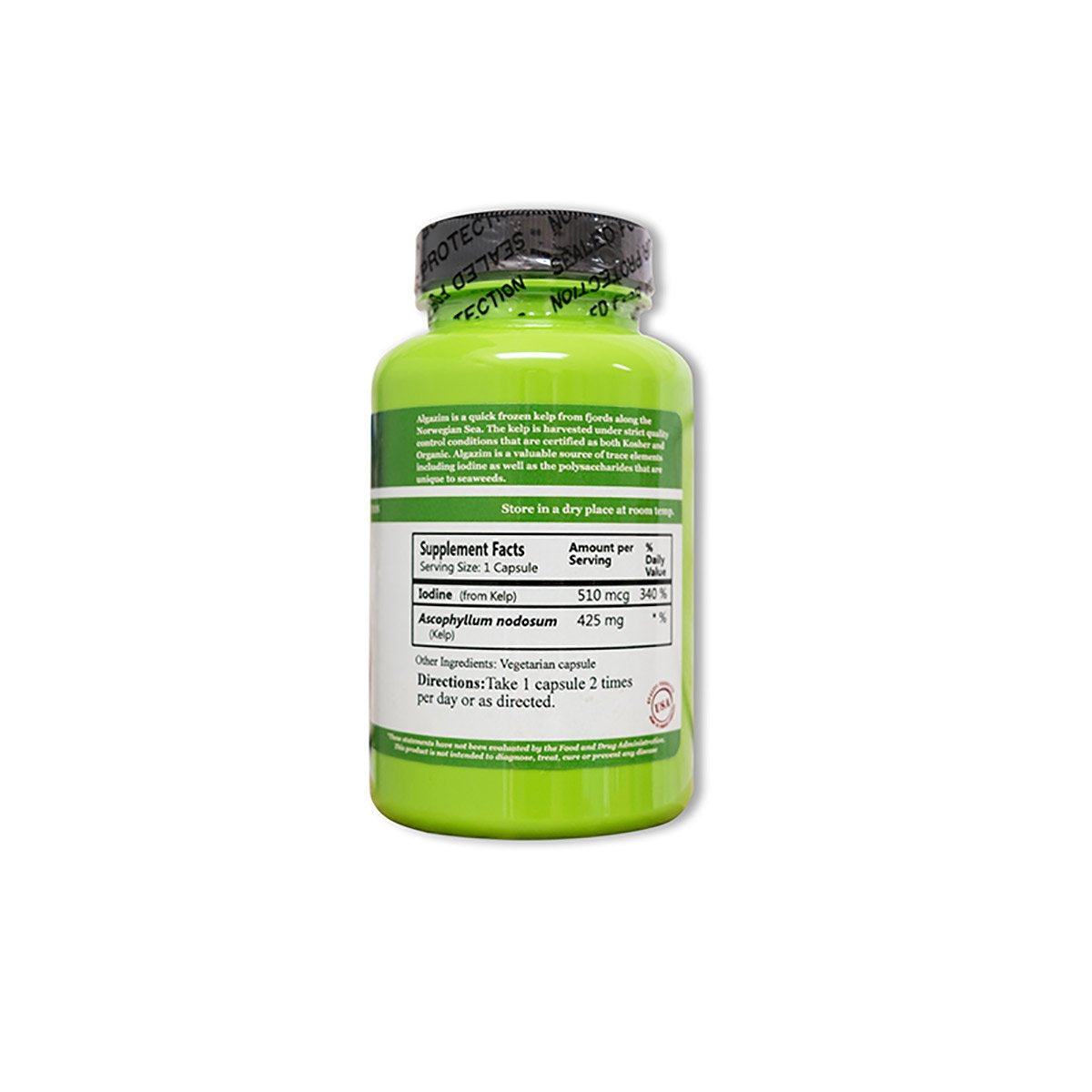 Daily Manufacturing Algazim two-pack bottles support a convenient daily supplementation routine.