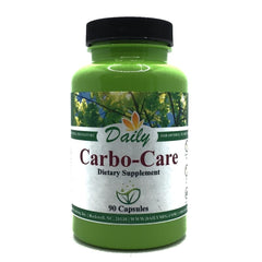 Daily Manufacturing Carbo-Care bottle with capsules supporting carbohydrate energy utilization