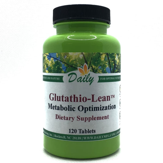 Daily Manufacturing Glutathio-Lean bottle cap close-up, convenient pre-meal option.