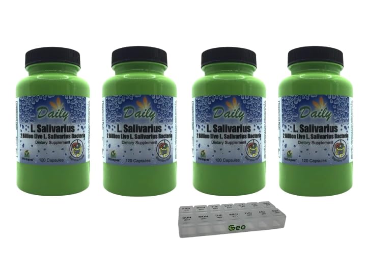 Back nutrition label on Daily Manufacturing L-Salivarius bottle detailing ingredients
