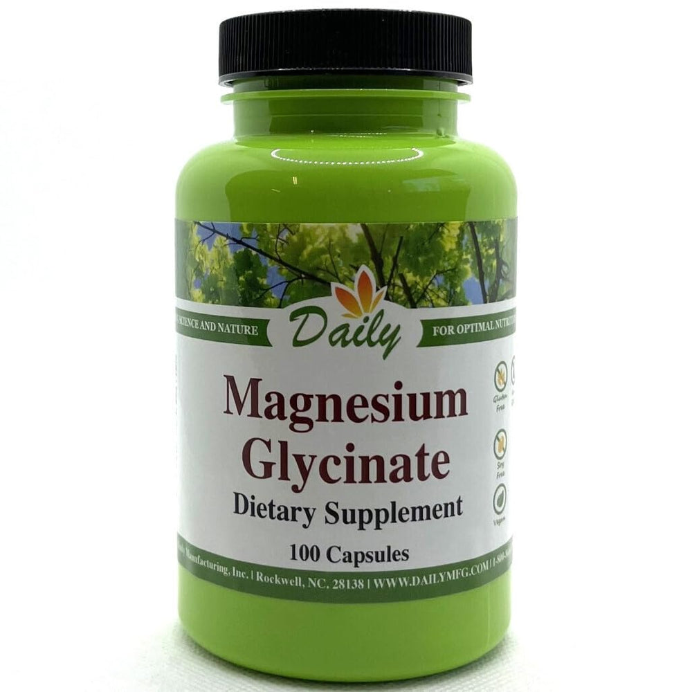 Daily Manufacturing Magnesium Glycinate bottle for high-potency daily support.