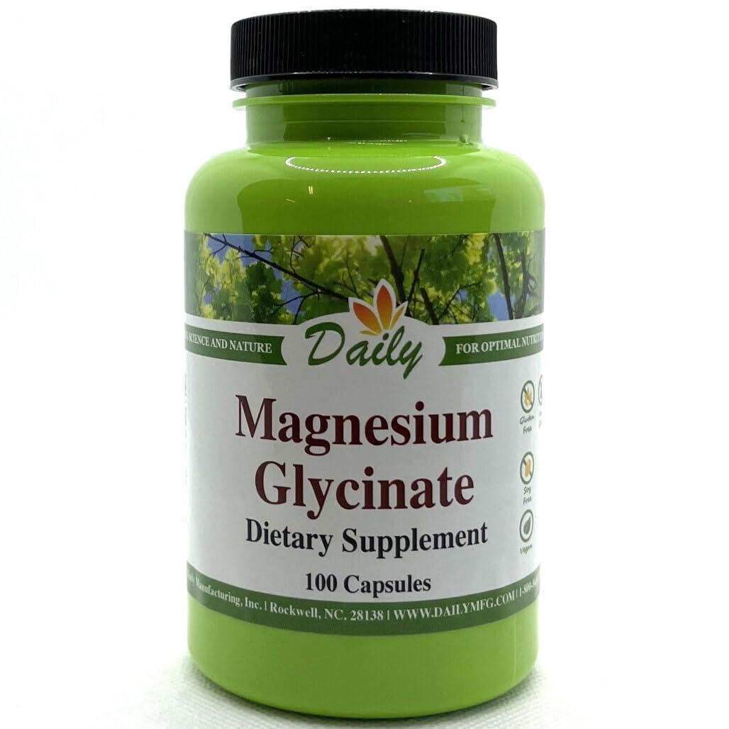 Daily Manufacturing Magnesium Glycinate bottle for high-potency daily support.