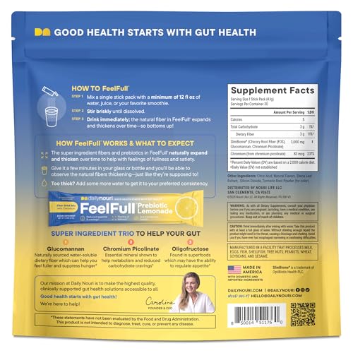 Daily Nouri FeelFull oligofructose visual highlights gut balance support
