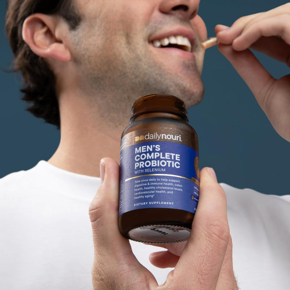 Daily Nouri with selenium supports testosterone-friendly nutrition and reproductive health.