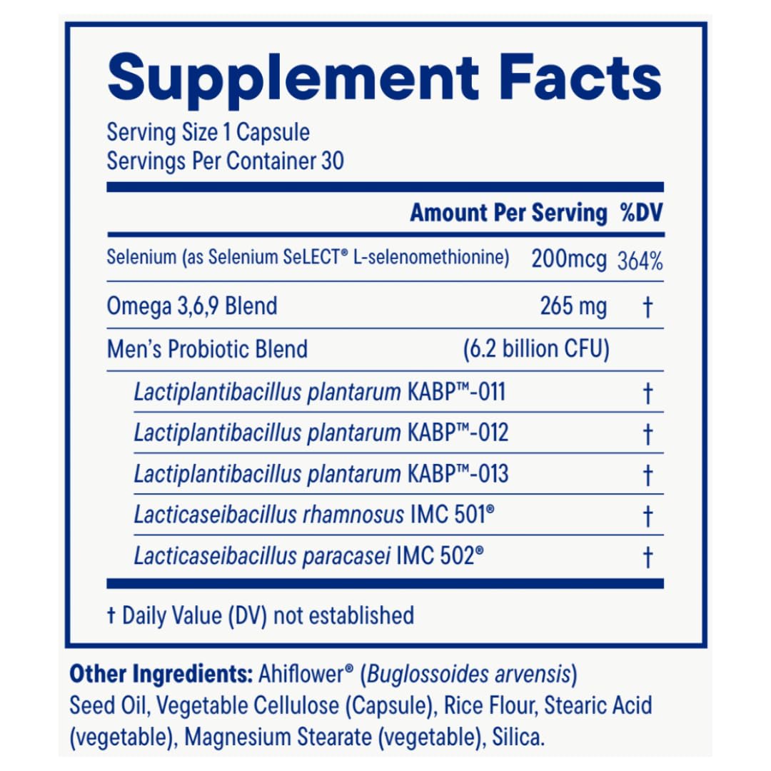 Daily Nouri Probiotics for Men USA-made clean formula packaging.