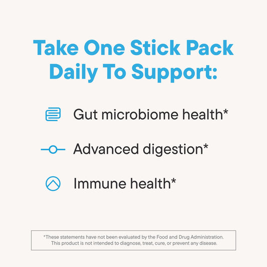 Daily Nouri StayWell probiotic blend stick promoting balanced gut microbiome.