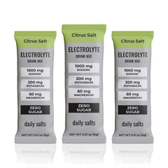 Daily Salts electrolyte stick packet for on-the-go hydration and easy mixing.