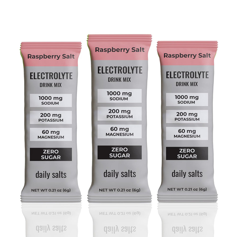 Daily Salts Raspberry Salt hydration stick with electrolytes for quick energy and recovery.