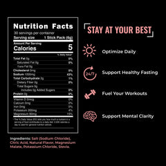 Daily Salts Raspberry Salt packets close-up for on-the-go hydration during workouts.