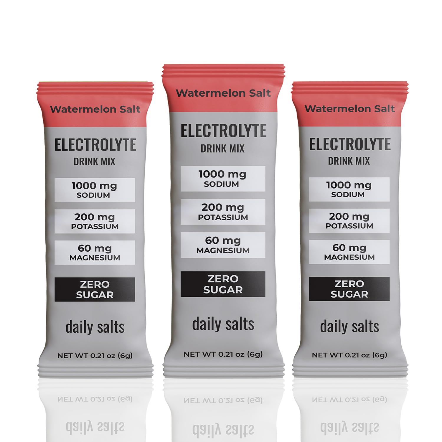Daily Salts Watermelon Salt stick pack for on-the-go hydration with zero sugar.