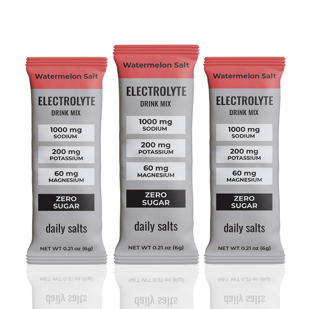 Daily Salts Watermelon Salt stick pack for on-the-go hydration with zero sugar.