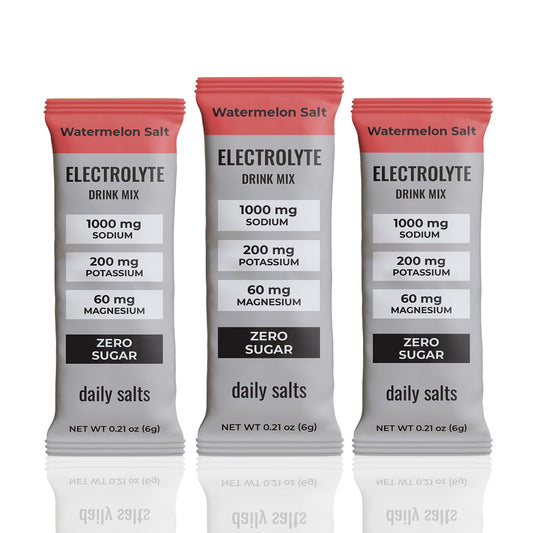 Daily Salts Watermelon Salt stick pack for on-the-go hydration with zero sugar.