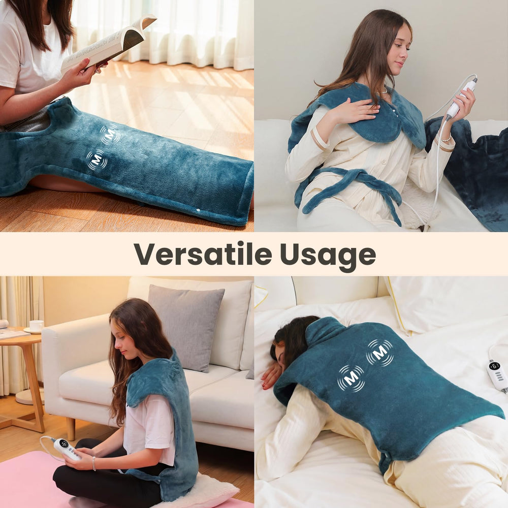 Wearable design with fasteners keeps pad in place during daily chores.