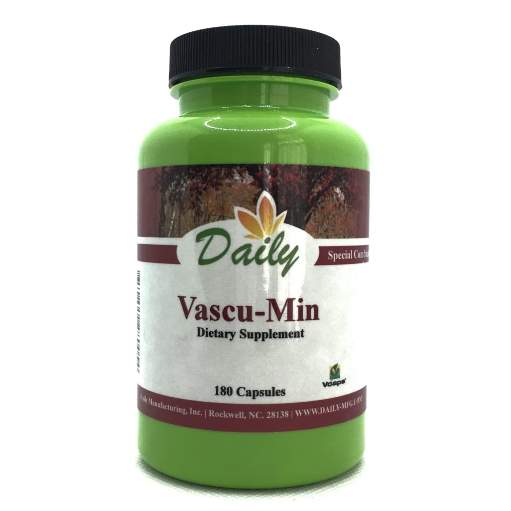 Daily Manufacturing Vascu-Min bottle showing the magnesium-potassium blend for daily wellness