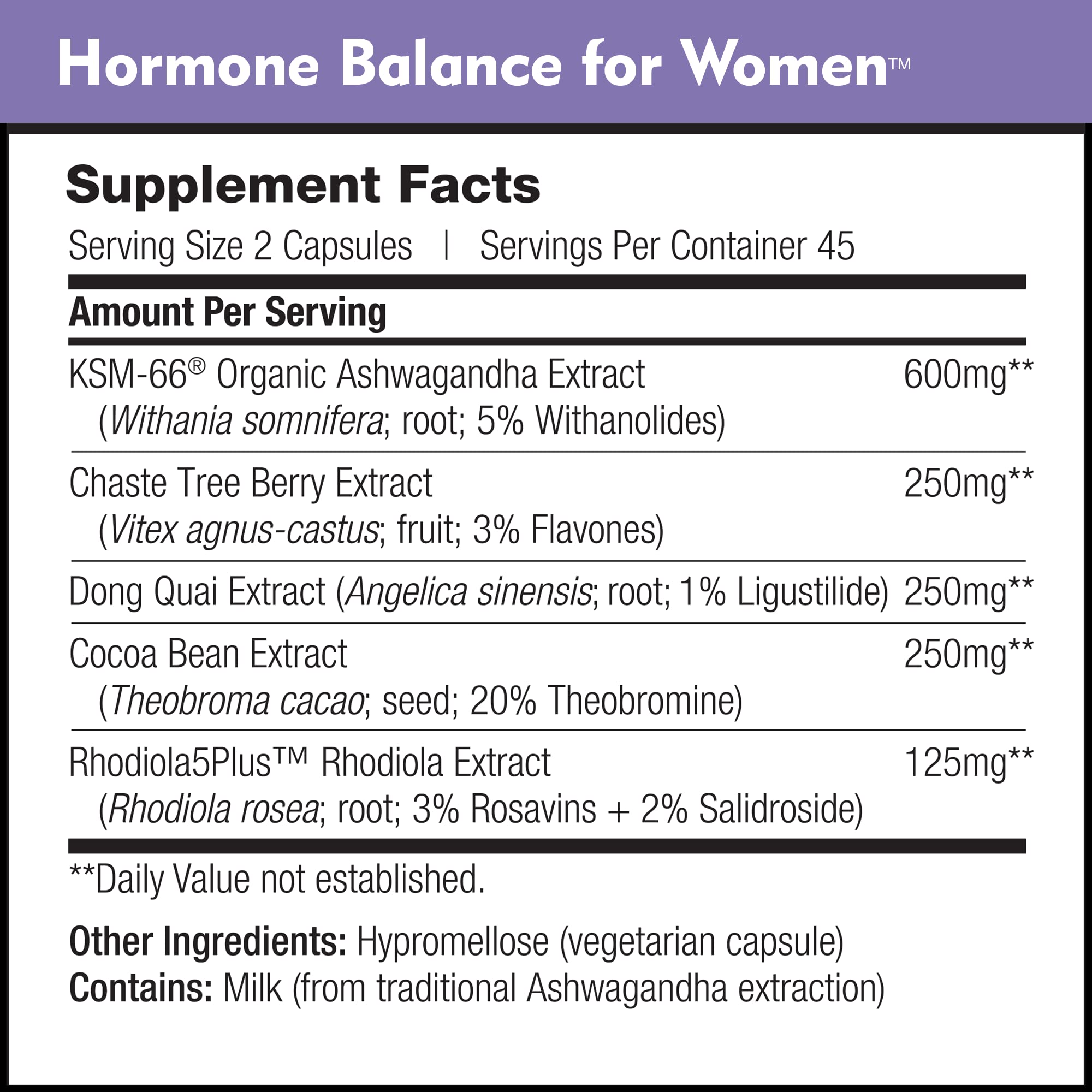 DailyNutra Hormone Balance KSM-66 Ashwagandha capsule signals adaptogenic balance