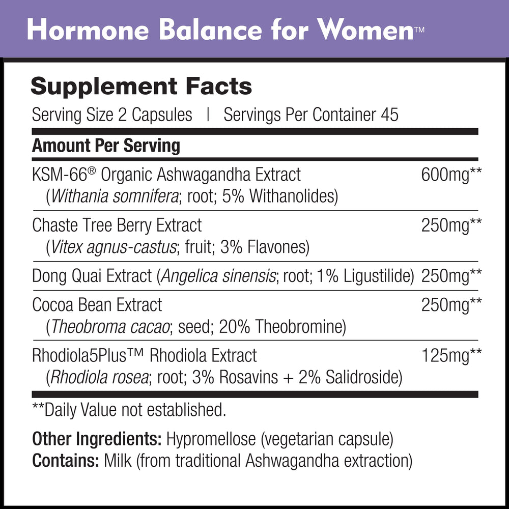 DailyNutra Hormone Balance KSM-66 Ashwagandha capsule signals adaptogenic balance