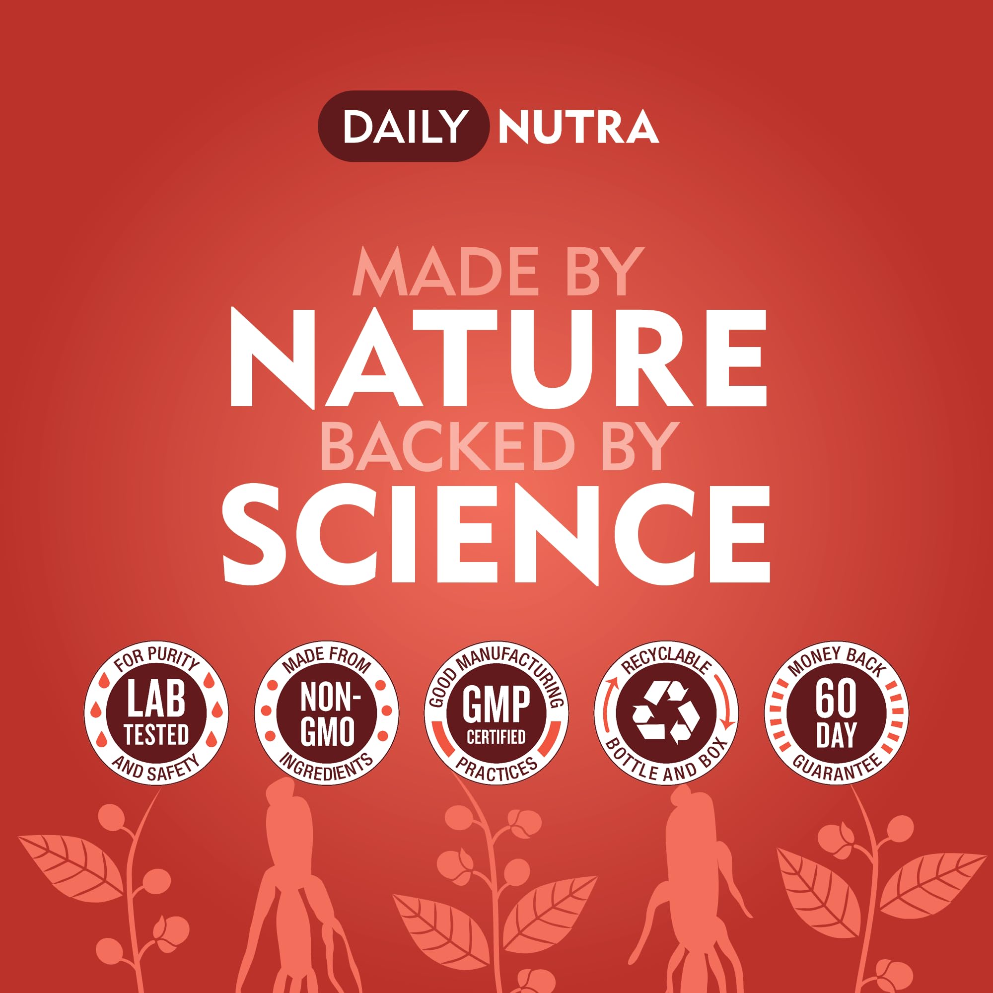 DailyNutra KSM-66 Ashwagandha Gummies organic root extract shown for clean daily use.