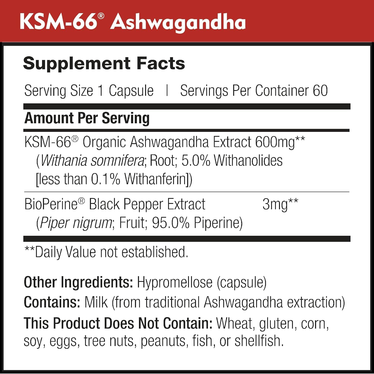 DailyNutra 600mg dosage label with clear daily-use guidance.