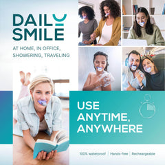 DailySmile tray-free application—no trays or mess, LED activation.