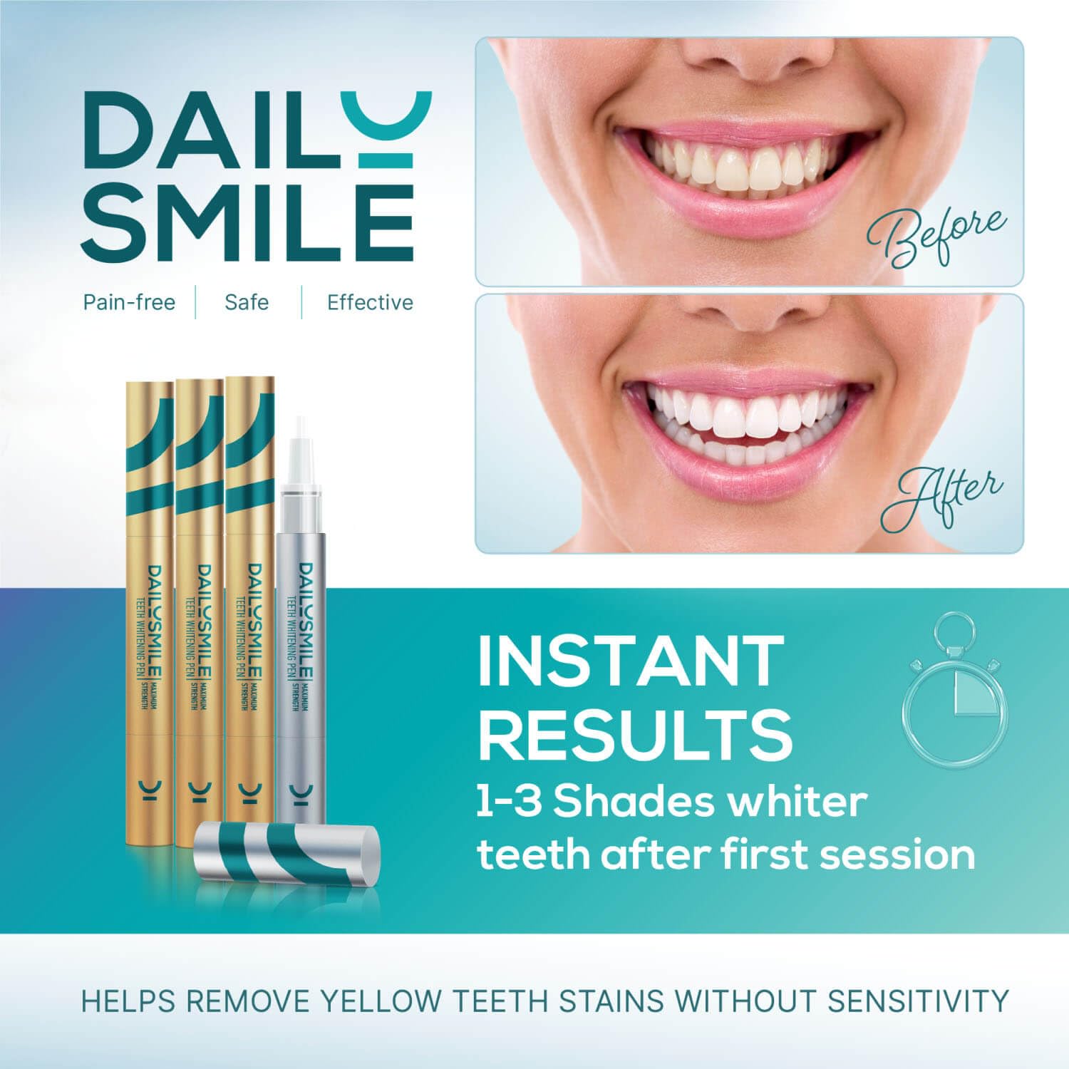 Rechargeable waterproof LED light in action—hands-free whitening in any room.