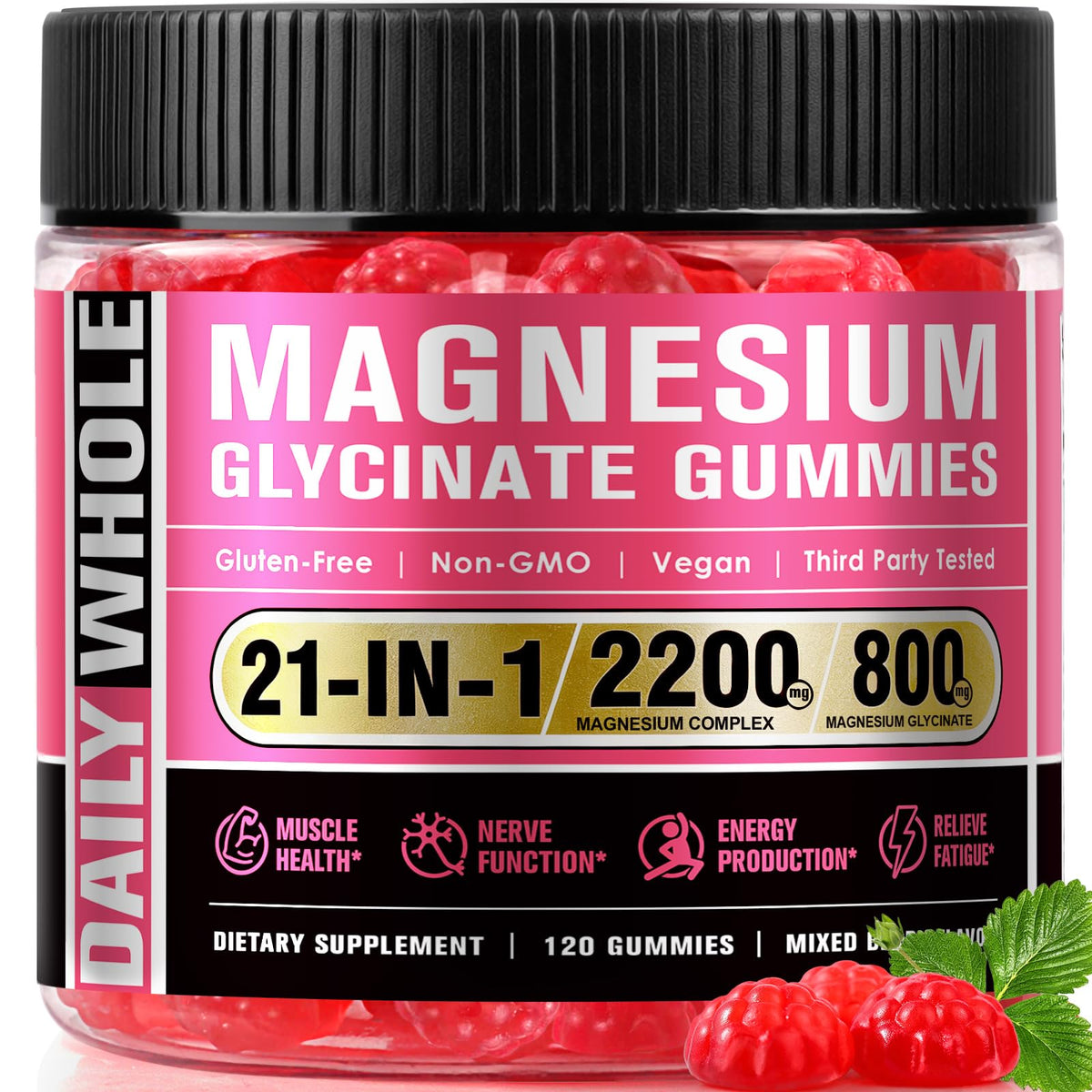 DailyWhole Magnesium Glycinate Gummies bottle shown for daily wellness