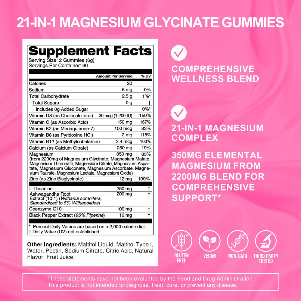DailyWhole Magnesium Glycinate Gummies third-party test badge on packaging