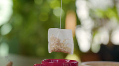 Plain tea bag with no sweeteners shows clean brewing.