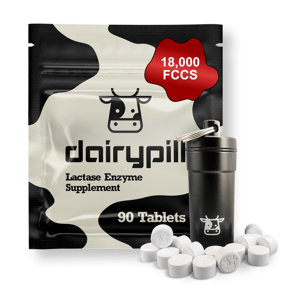 DairyPill lactase enzyme pill with high potency for dairy meals.
