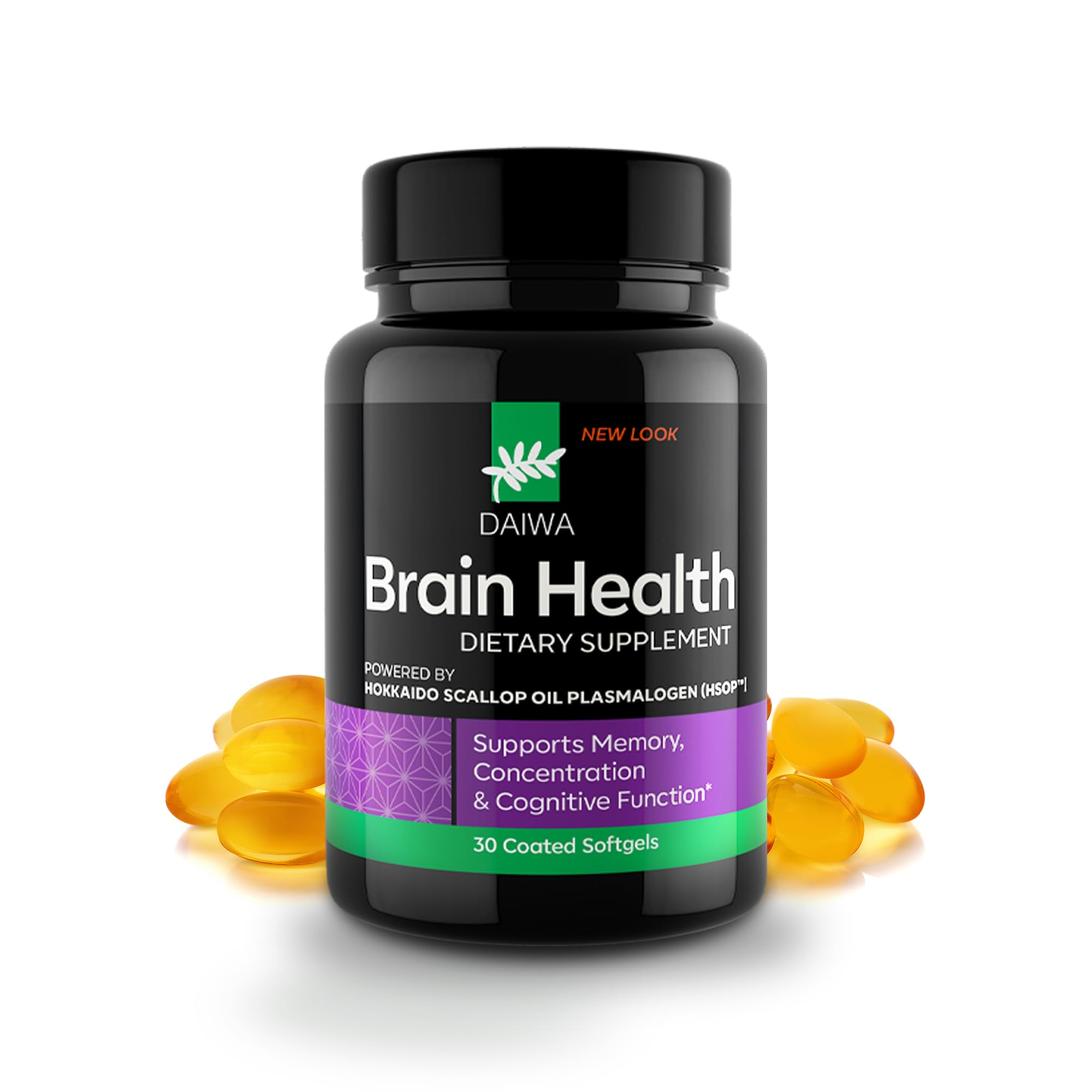 Daiwa Advanced Omega-3 Brain softgel bottle shown for daily cognitive support goals