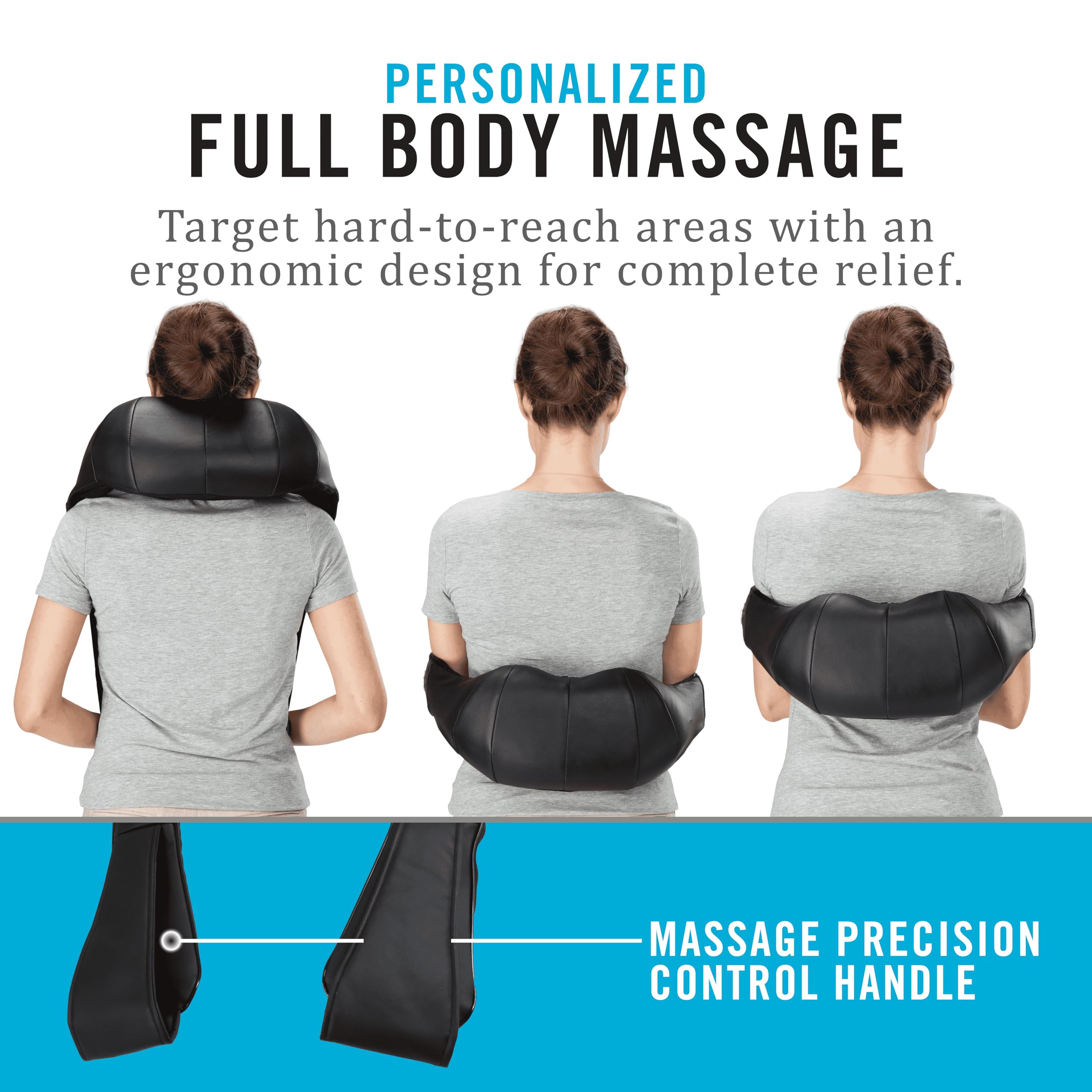 Portable, compact massager ideal for home, office, or travel use.