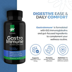 Daiwa GastroImmune capsules close-up highlighting protein-based formula for gut health.
