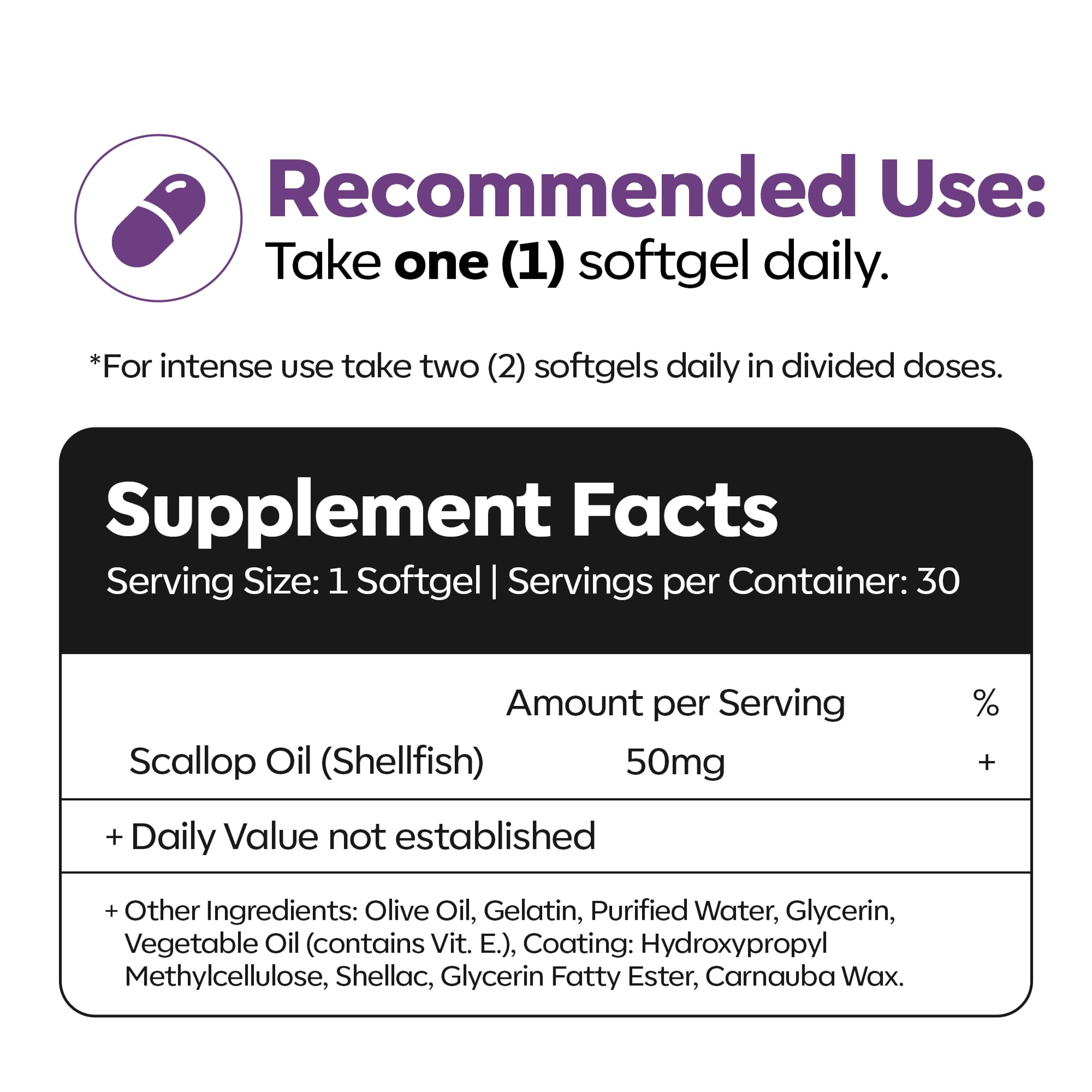 Daiwa Hokkaido Scallop Oil plasmalogen graphic explains brain-focused nutrition.